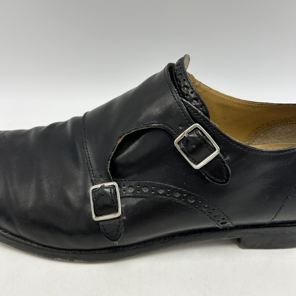Cole Haan Loafers Mens 12 M Slip On Black Monk Strap Leather Double Buckle - Picture 6 of 11